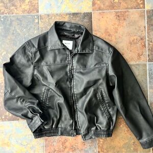 Hollister Charcoal Leather Jacket